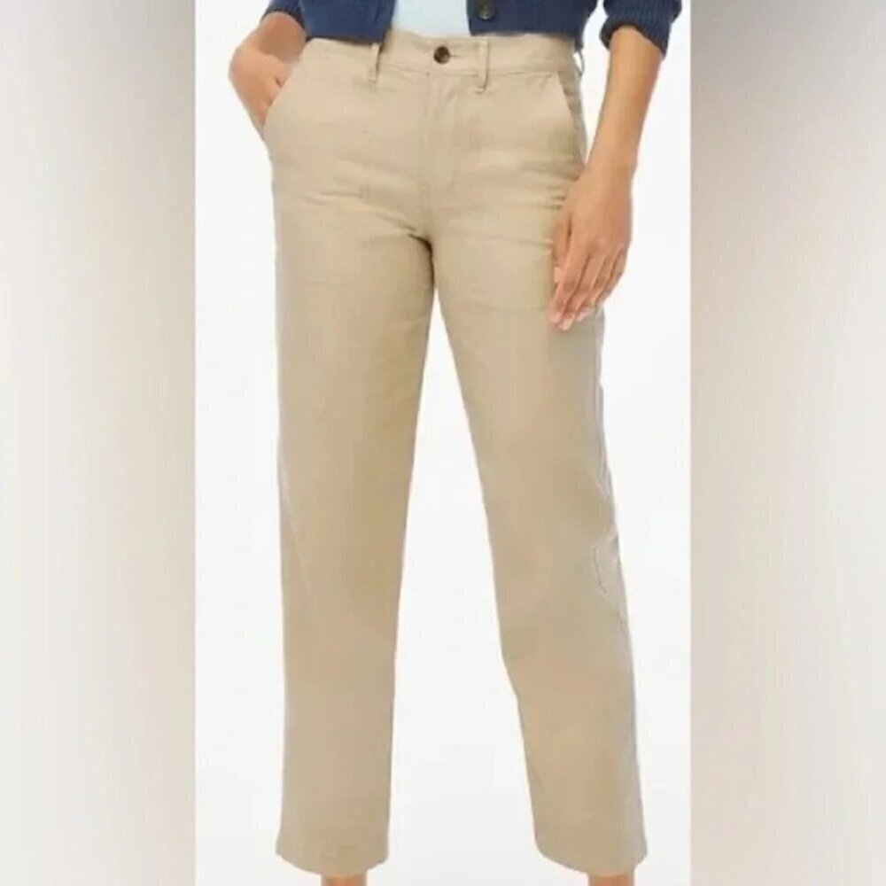 J Crew Factory Women’s Cotton Khaki Pants Minimalist Casual Size 8